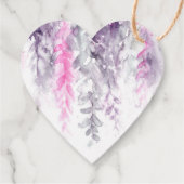 Dank je bloem abstracte trouw evenement roze indig bedankjes labels (Achterkant)