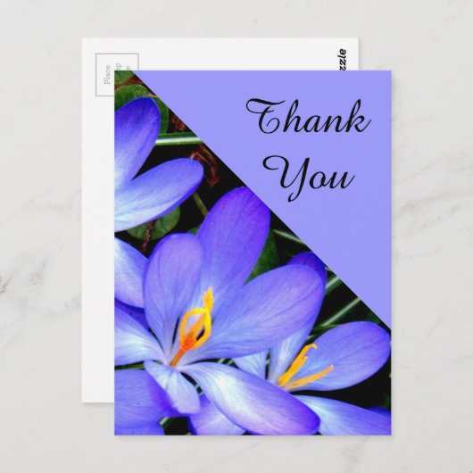 Dank je, bloemen briefkaart (Voorkant / Achterkant)