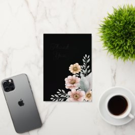 Dank je bloemen folie wenskaart