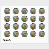 Dank je bloemen ronde sticker (Vel)