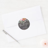 Dank je bloemen rustieke hout bruidsdouche ronde sticker (Envelop)