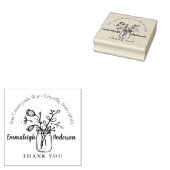 Dank je Bloemige Mason Pot Kleine Zakelijke Stempe Rubberstempel (Gestempeld)