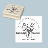 Dank je Bloemige Mason Pot Kleine Zakelijke Stempe Rubberstempel