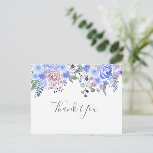 Dank je Blue Briefkaart (Staand voorkant)