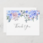 Dank je Blue Briefkaart (Voorkant / Achterkant)