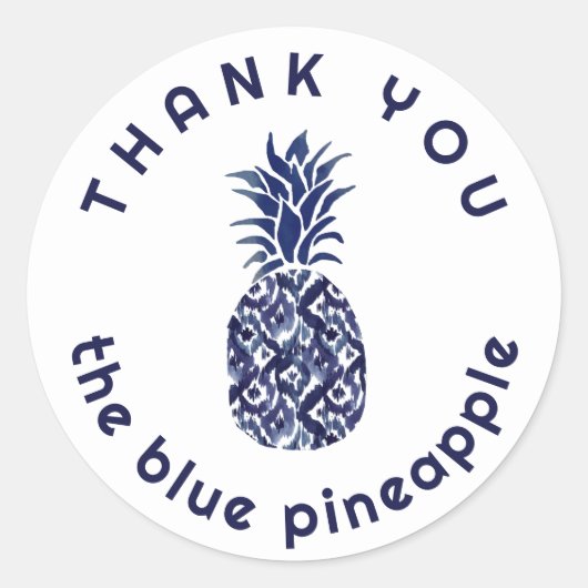 dank je blue pineapple logo ronde sticker (Voorkant)