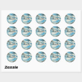 Dank je Blue water kleurstickers Ronde Sticker (Vel)