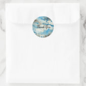 Dank je Blue water kleurstickers Ronde Sticker (Tas)