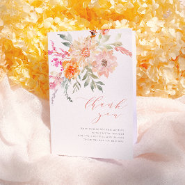 Dank je | Blush & Blauwgroen lente bloemenBaby sho Bedankkaart