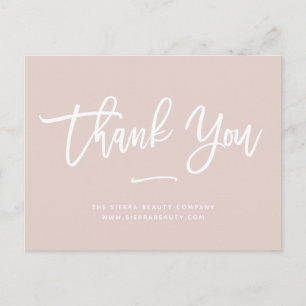 Dank je Blush Custom Retail Small Business Briefkaart
