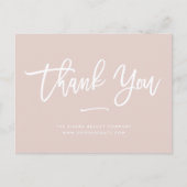 Dank je | Blush Custom Retail Small Business Briefkaart (Voorkant)