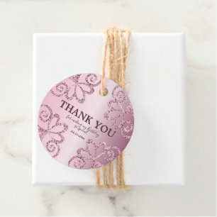 Dank Je Blush Roze Glitter Verjaardag Bedankjes Labels