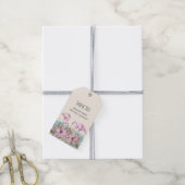 DANK JE Blushing Flamingo Tropisch Strand Bruiloft Cadeaulabel (Met Touw)