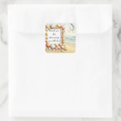 Dank je Boho Beach Shell Baby Shower Classic Rond Vierkante Sticker (Tas)