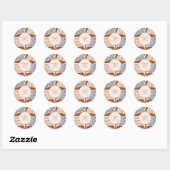 Dank je Boho Chic Retro Bloemen Bruiloft Ronde Sticker (Vel)