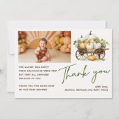Dank je Boho Foto Herfst Pompoen Baby Shower Kaart (Voorkant)