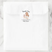 Dank je boho kalme vrouw boeket harten  ronde sticker (Tas)