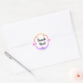 Dank je! Boho regenboog krans ronde Sticker (Envelop)