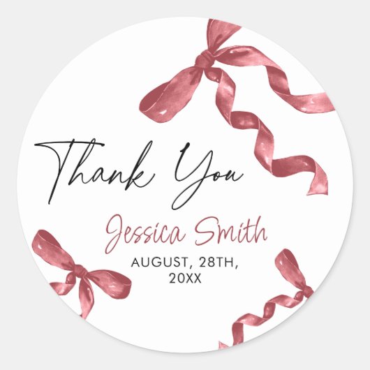 Dank je Bordeaux-marobowsticker Ronde Sticker (Voorkant)