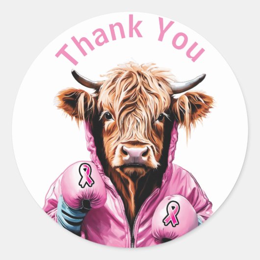 Dank Je Borstkanker Ronde Sticker (Voorkant)