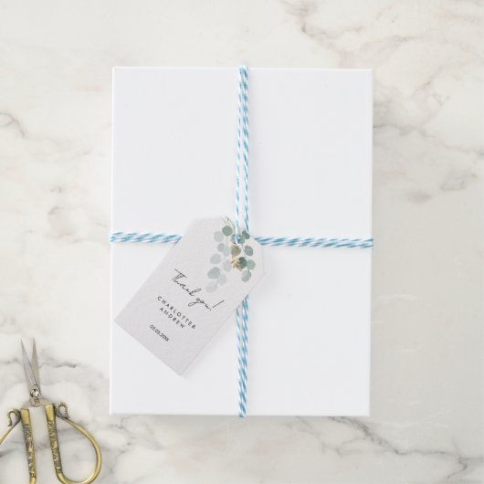 Dank je! Botanisch, elegant, handschrift Cadeaulabel (Met Touw)