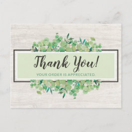 Dank je Botanische groenbladeren Eucalyptus & Hout Briefkaart