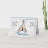Dank je | Boy Baby Blue Shower Boho Chic Teepee Bedankkaart (Voorkant)