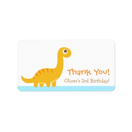 Dank je, Brachiosaurus dinosaurus themafeest Etiket (Voorkant)