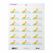 Dank je, Brachiosaurus dinosaurus themafeest Etiket (Full Sheet)
