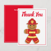 Dank je brandweerman die glimlacht bedankkaart (Voorkant / Achterkant)