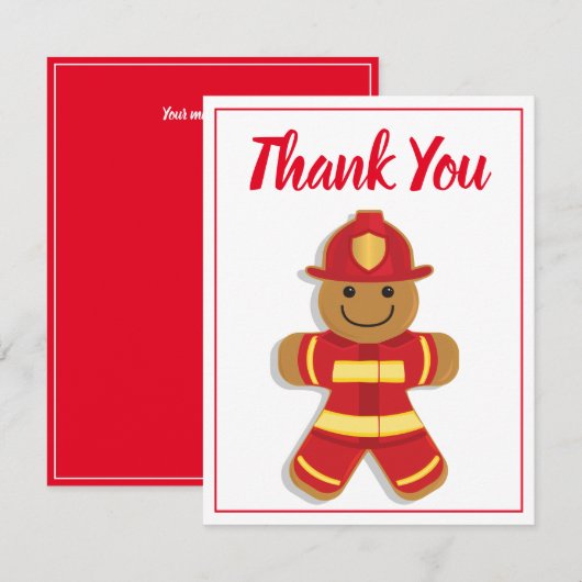 Dank je brandweerman die glimlacht bedankkaart (Voorkant / Achterkant)