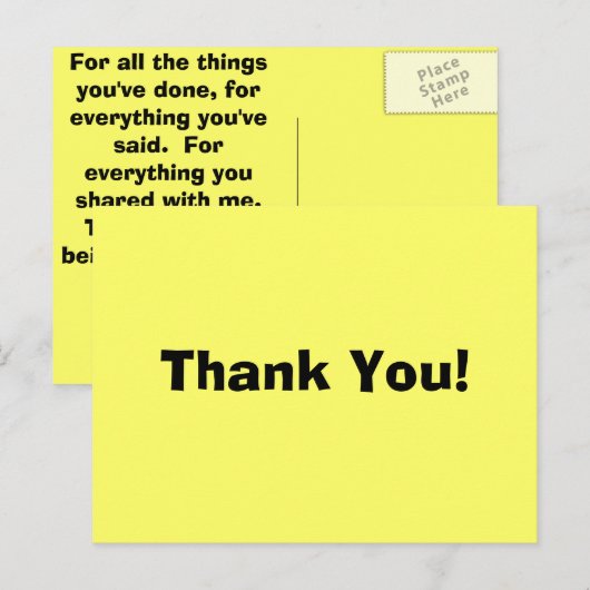 Dank je! briefkaart (Voorkant / Achterkant)