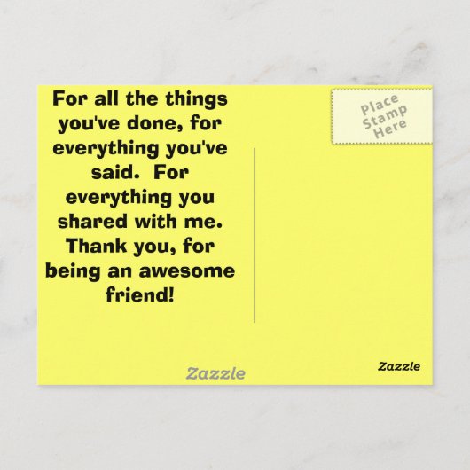 Dank je! briefkaart (Achterkant)