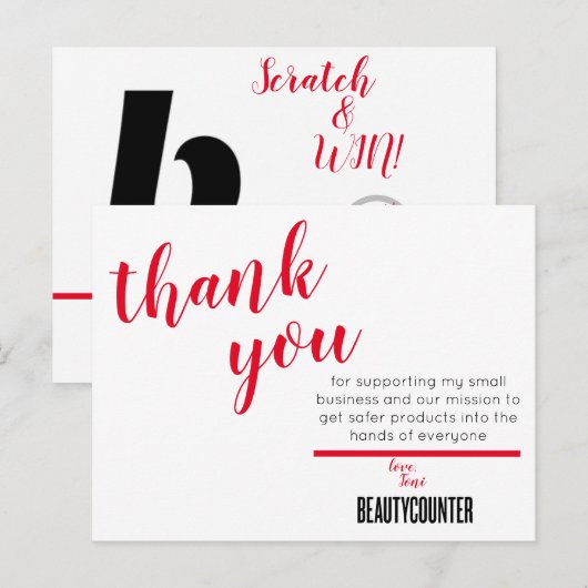 Dank je Briefkaart met Giveaway (Voorkant / Achterkant)