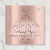 Dank je Bruid 16e Quinceanera Gouden Roos Bedankjes Labels (Achterkant)