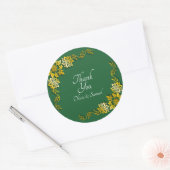 Dank je Bruid, Bruidegom Namen Smaragdgroen & Goud Ronde Sticker (Envelop)
