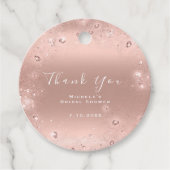 Dank je bruids douche Sweet 16th Roze confetti Bedankjes Labels (Voorkant)