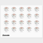 Dank je Bruids Shower Roze Bloemen Sticker (Vel)