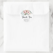 Dank je Bruids Shower Roze Bloemen Sticker (Tas)