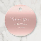 Dank je Bruids Shower Sweet 16 Ombre Roze Bedankjes Labels (Voorkant)