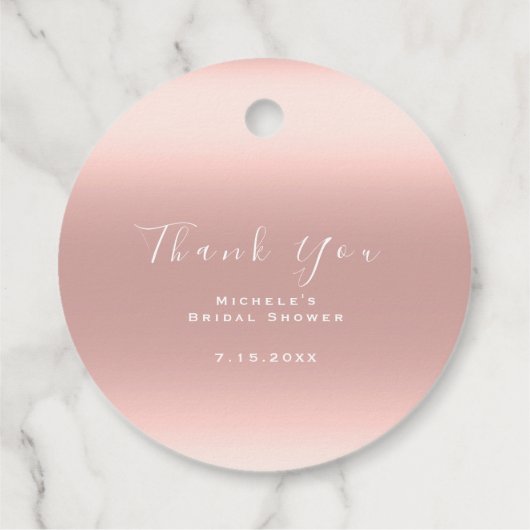 Dank je Bruids Shower Sweet 16th Ombre Roze Bedankjes Labels (Achterkant)