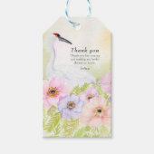 Dank je Bruidsdouche Trompetkraanvogel Anemoon Cadeaulabel (Voorkant)