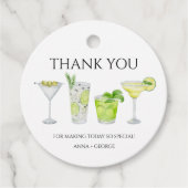 Dank je Bruidsfeest Margarita Cocktail Koppel Bedankjes Labels (Voorkant)