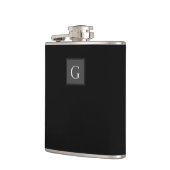 Dank je bruidsjonker beste man monogram zwart cade heupfles (Links)