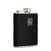 Dank je bruidsjonker beste man monogram zwart cade heupfles (Rechts)