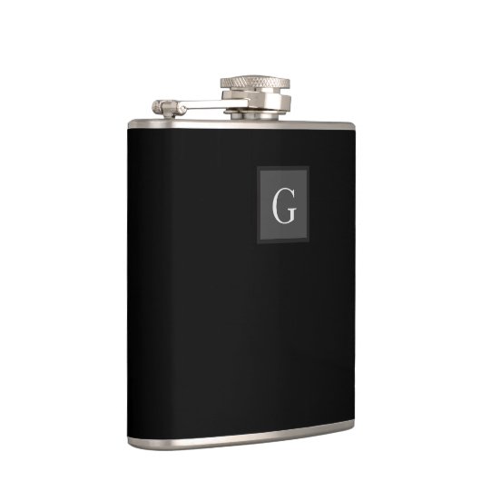 Dank je bruidsjonker beste man monogram zwart cade heupfles (Rechts)