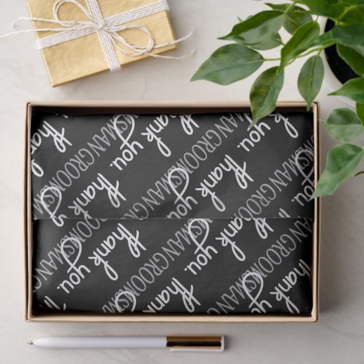 Dank je Bruidsjonker Tissuepapier (Geschenk)