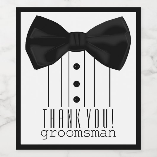 Dank je Bruidsjonker Wijn Etiket (Enkel label)