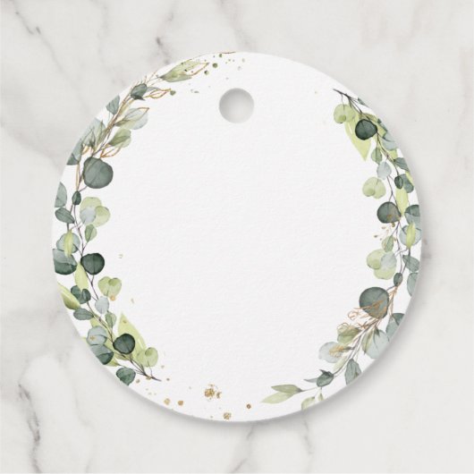 Dank je bruidsshower Eucalyptus groen Bedankjes Labels (Achterkant)