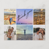 dank je bruiloft 6 foto ' s collage vakantie briefkaart (Voorkant)